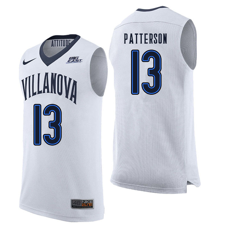 Men #13 Trey Patterson Willanova Wildcats College Basketball Jerseys Sale-White - Click Image to Close